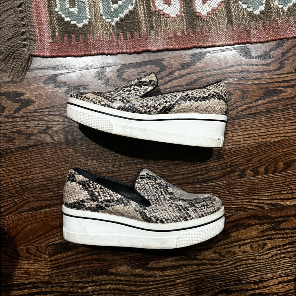 Stella McCartney Snakeskin Slip-On Platform Shoes